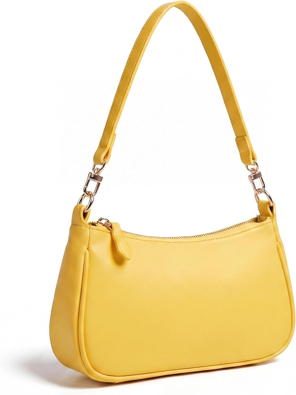 〽️ Women's Yellow Tote Small Hobo Clutch Purse Zipper Closure Crossbody Bags